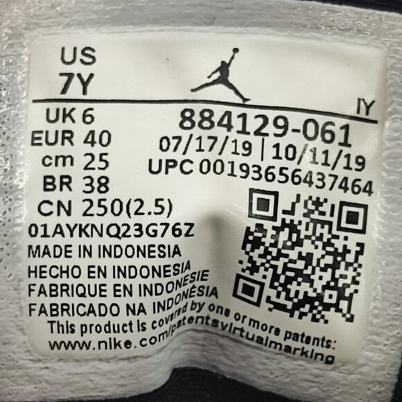 Nike Kid’s Air Jordan 13 Xlll Retro Black Leather Sneakers Size 7 - Picture 7 of 8